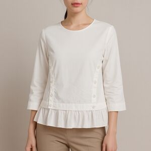 RIANI WHITE COTTON BLOUSE SIZE MEDIUM